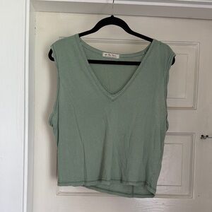 We The Free Sage Green V-Neck Tank Top
